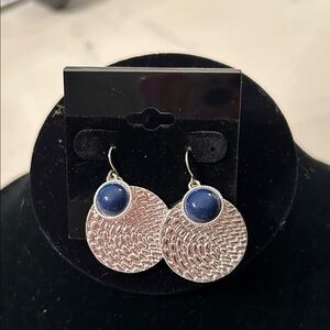 Elegant Silver and Blue Dangle Earrings